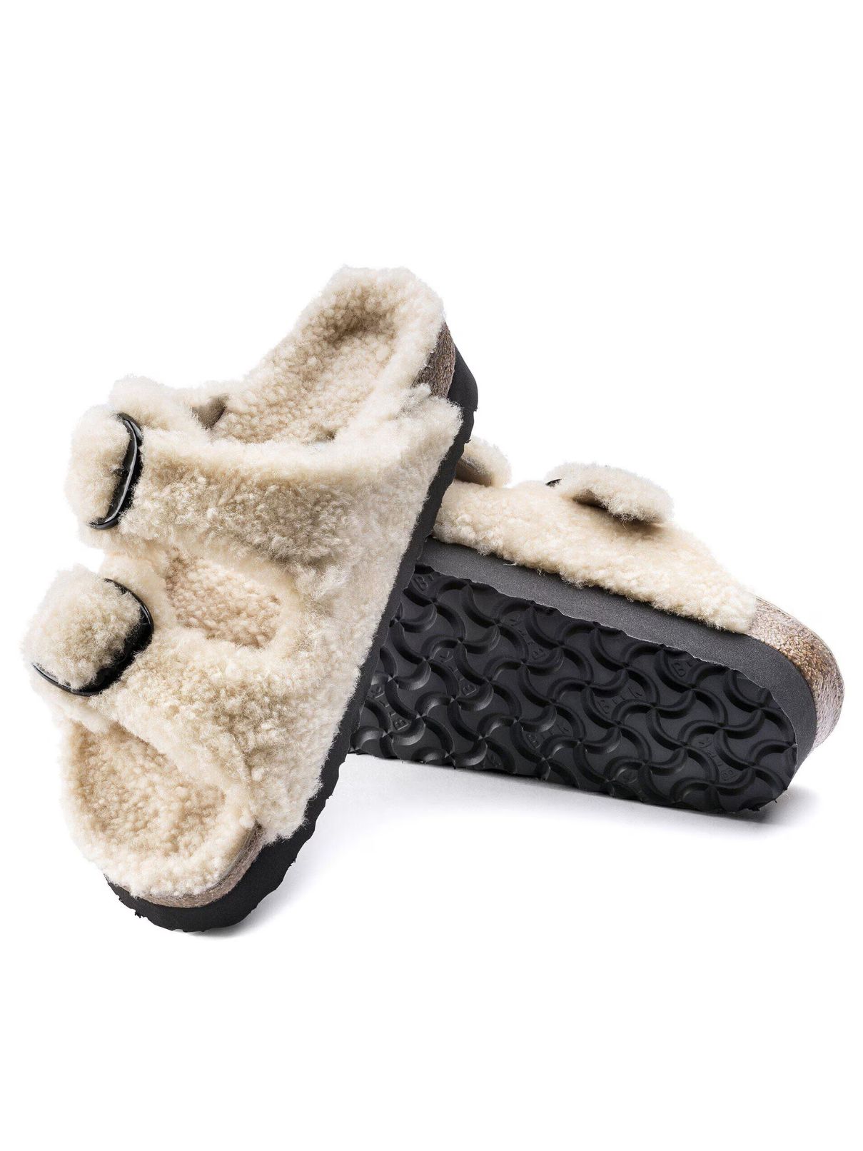 Birkenstock Arizona Platform in Teddy Shearling Eggshell