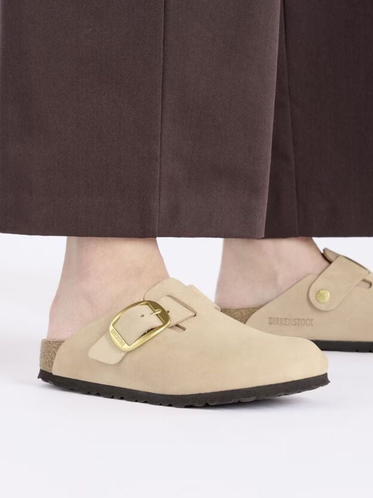 Birkenstock Boston Big Buckle in Sandcastle Nubuck
