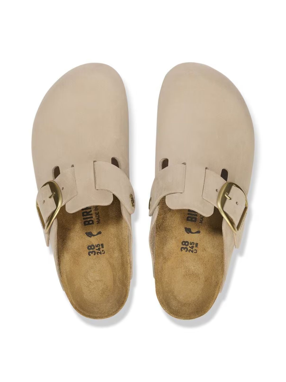 Birkenstock Boston Big Buckle in Sandcastle Nubuck