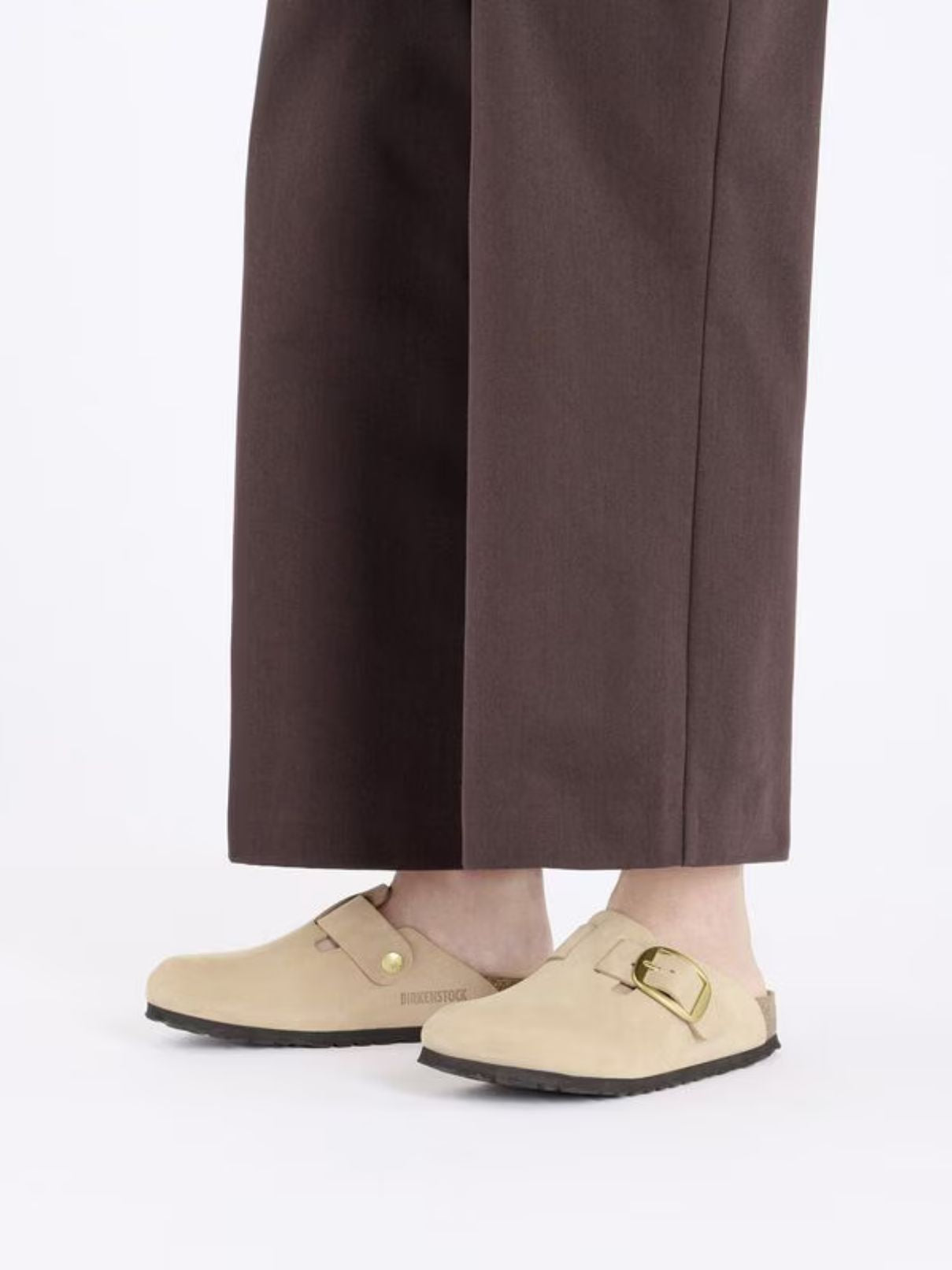 Birkenstock Boston Big Buckle in Sandcastle Nubuck