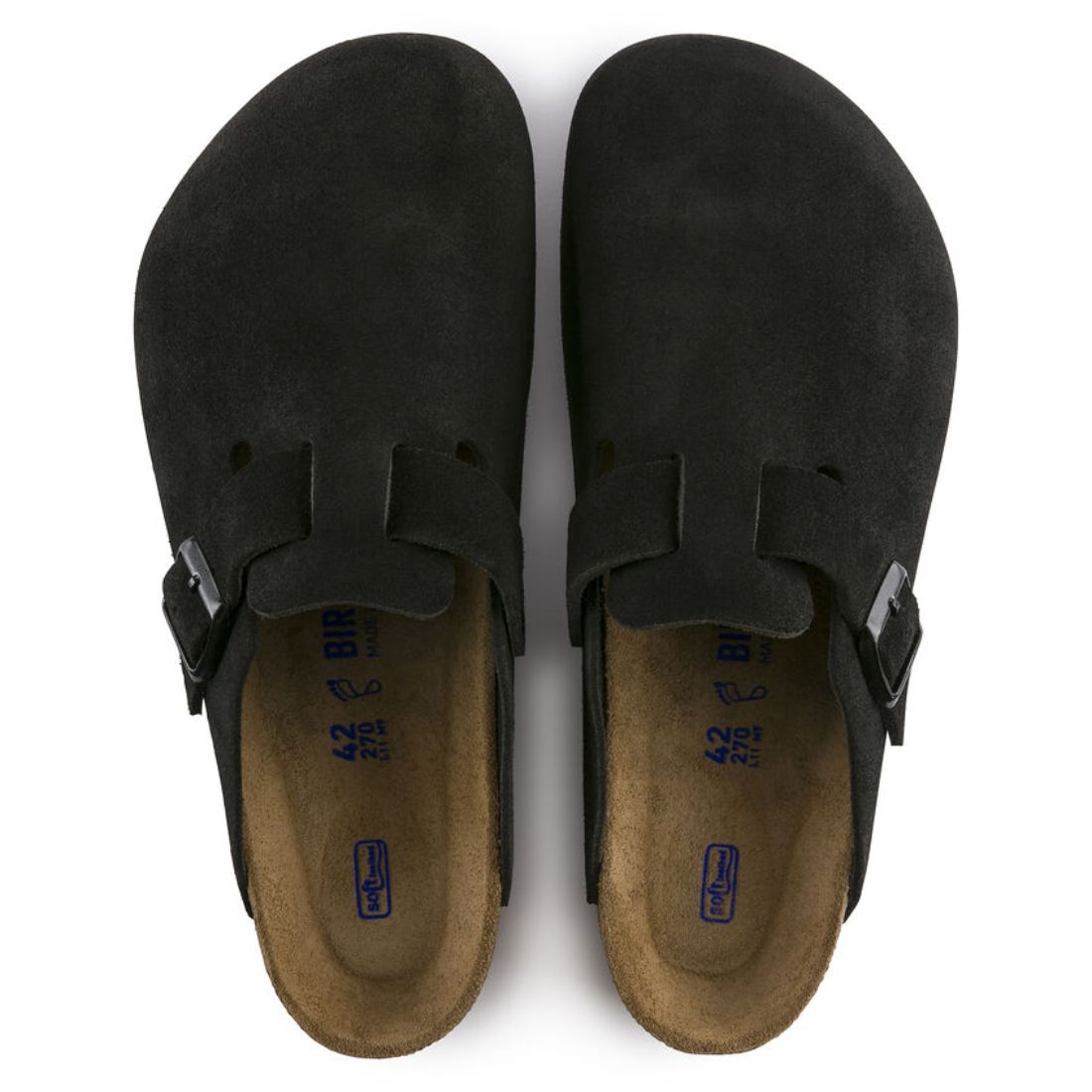 Birkenstock Boston Black SFB Suede Clog