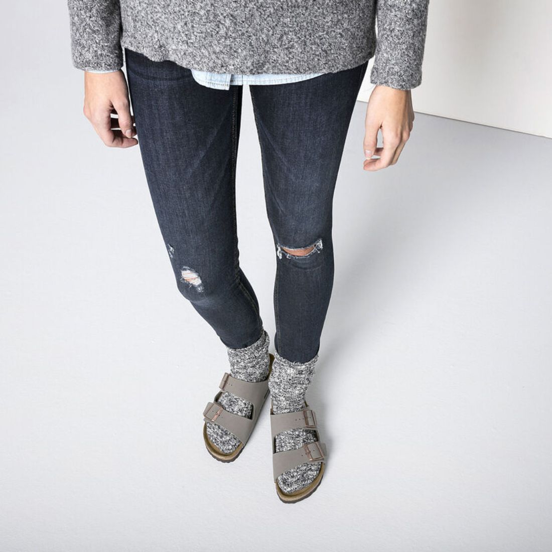 Birkenstock Cotton Slub Sock in Black