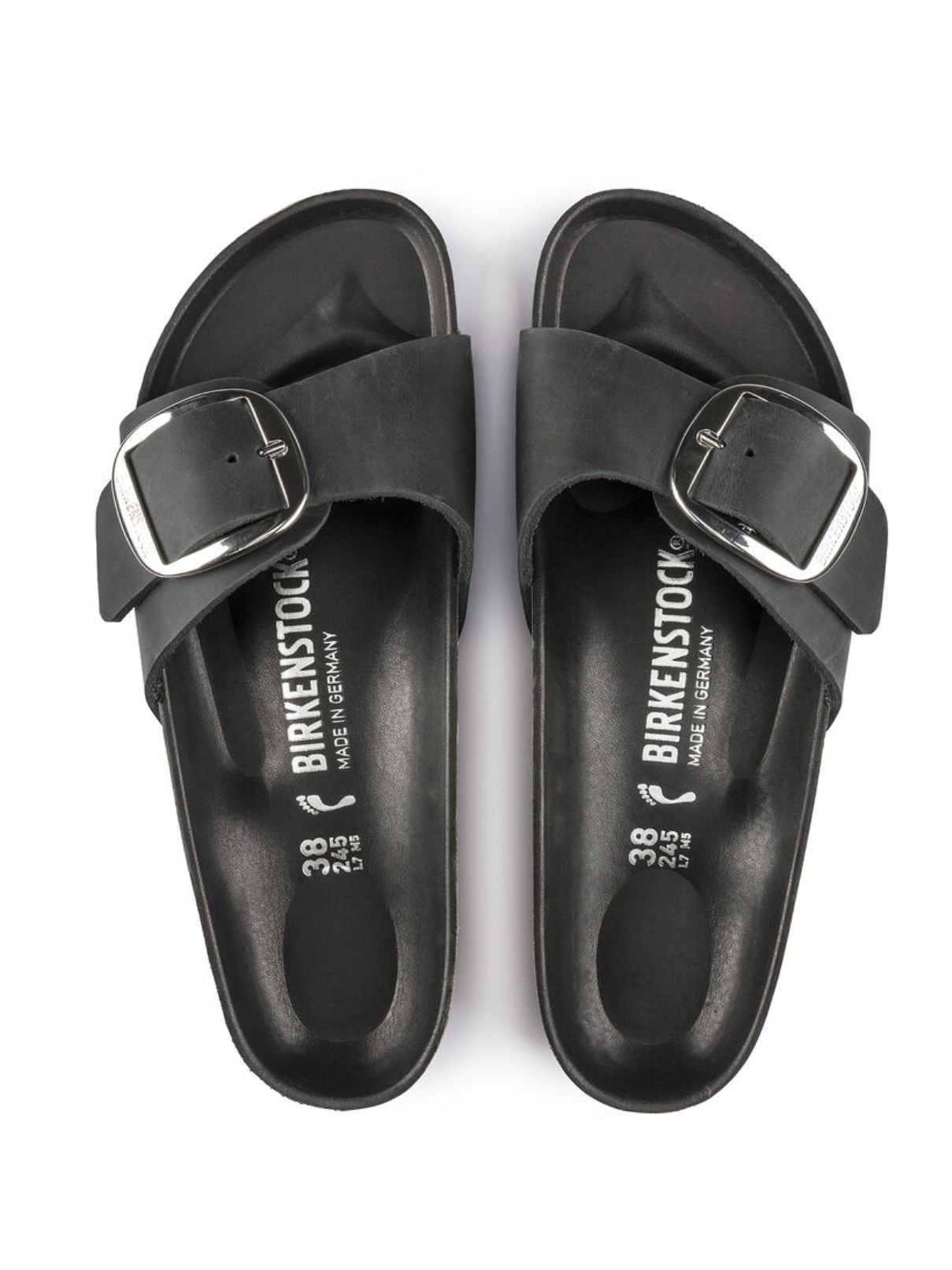 Birkenstock Madrid Big Buckle Oiled Leather in Black