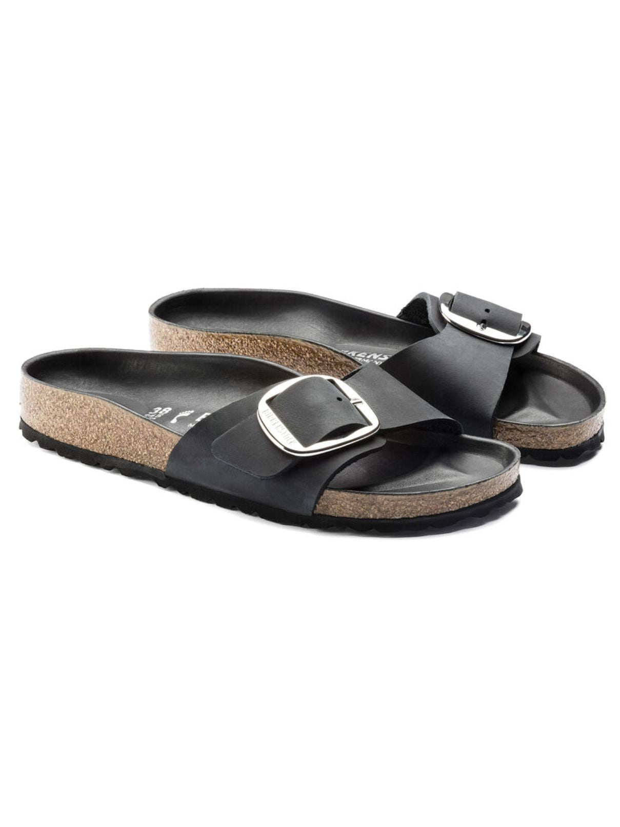 Birkenstock Madrid Big Buckle Oiled Leather in Black
