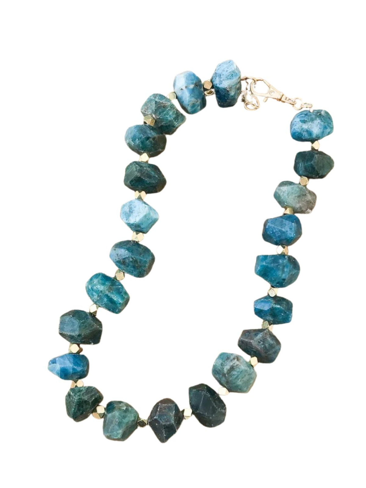 Blue Apatite Chunky Natural Stone Statement Necklace
