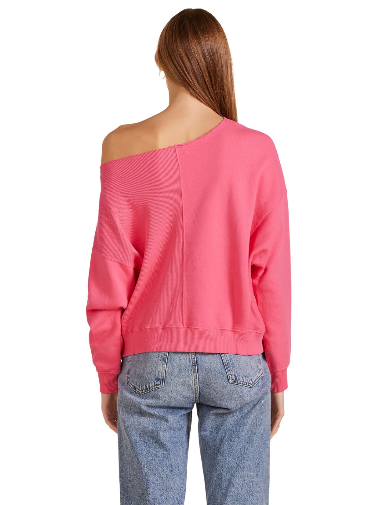 Bobi LA Boatneck L/S in Hot Fuchsia