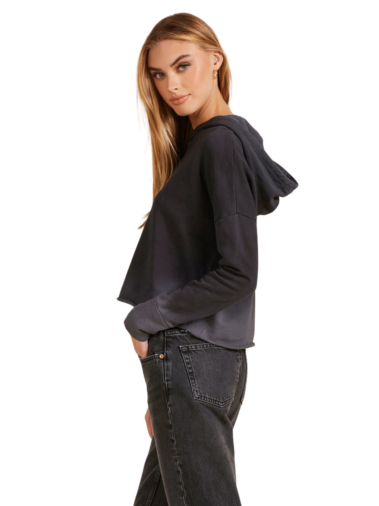 Bobi LA Hoodie Sweatshirt in Black