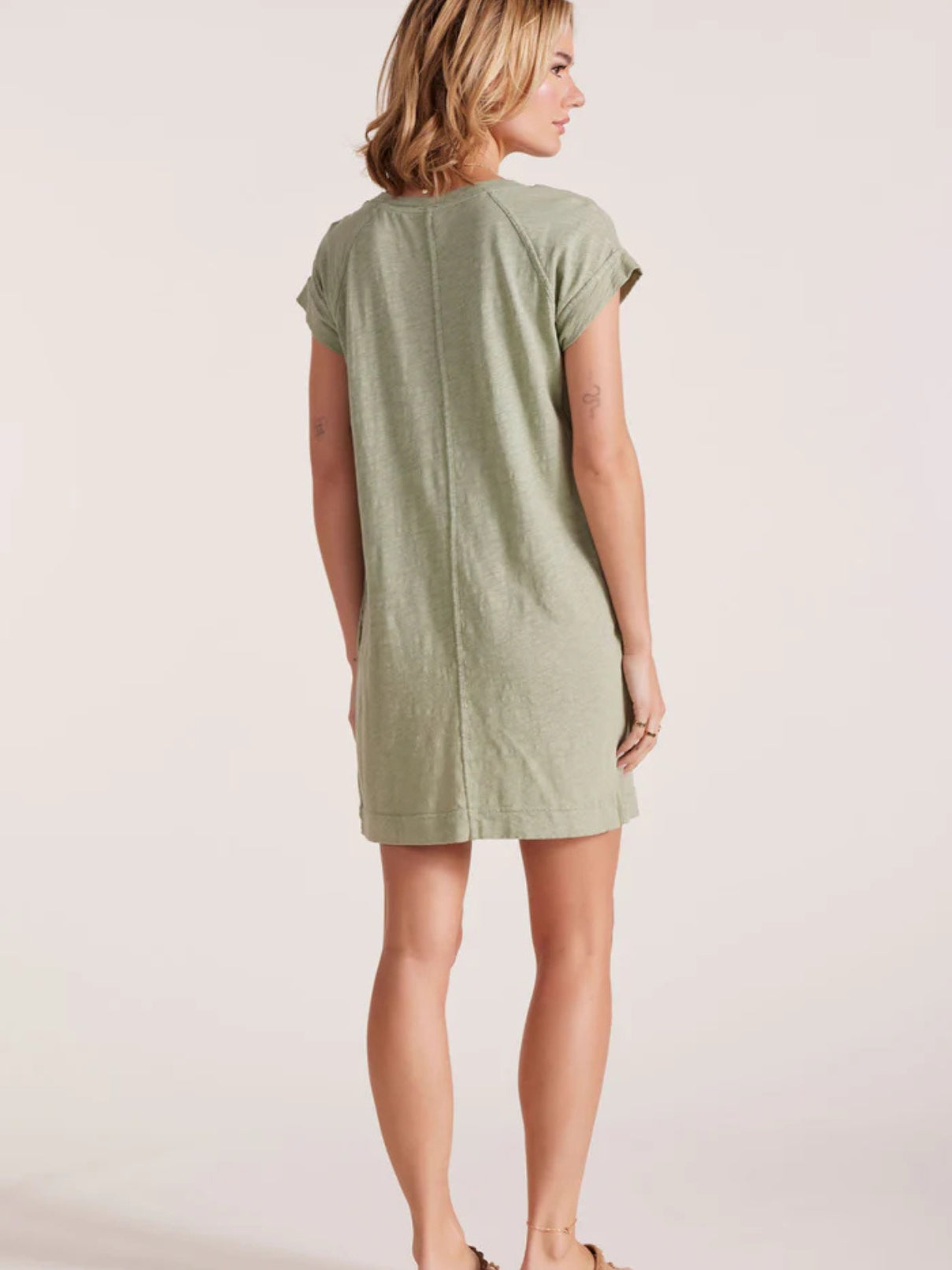 Bobi LA S/S Raglan Dress in Juniper
