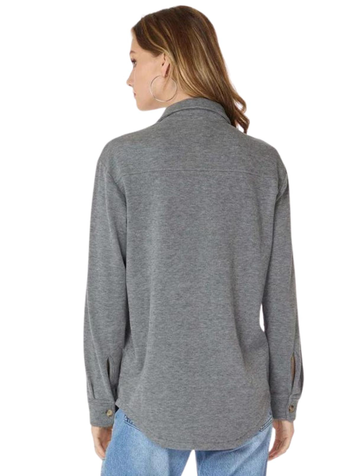 Bobi LA Shacket Pockets in Lt Grey