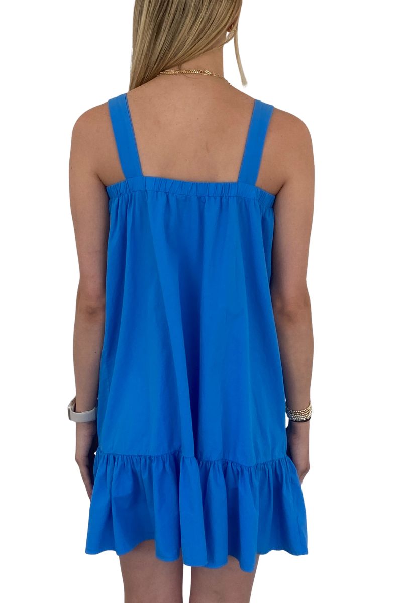 Bobi LA Square Neck Short Dress in Mykonos
