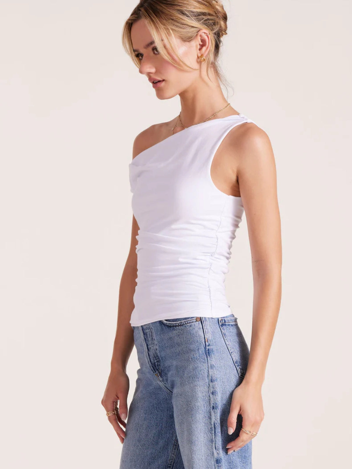 Bobi LA Twist Off Shoulder in White