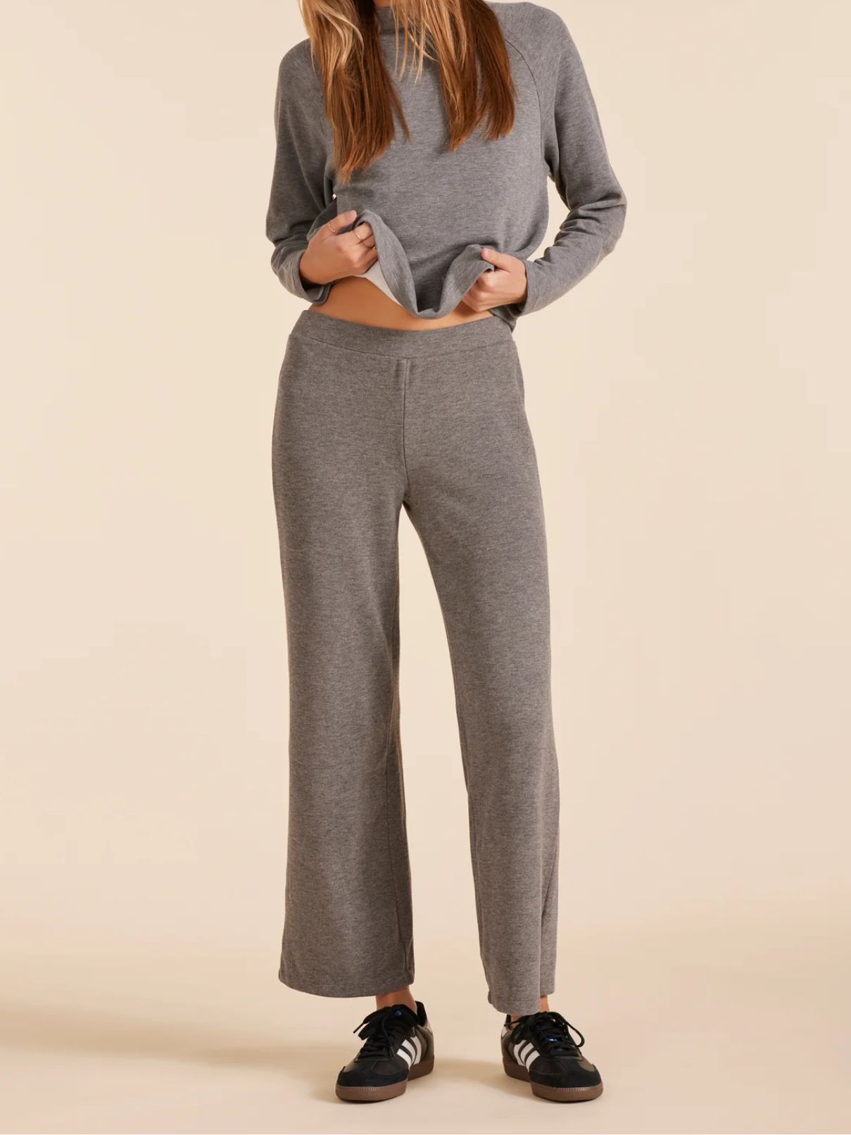Bobi LA Wide Leg Pant in Charcoal