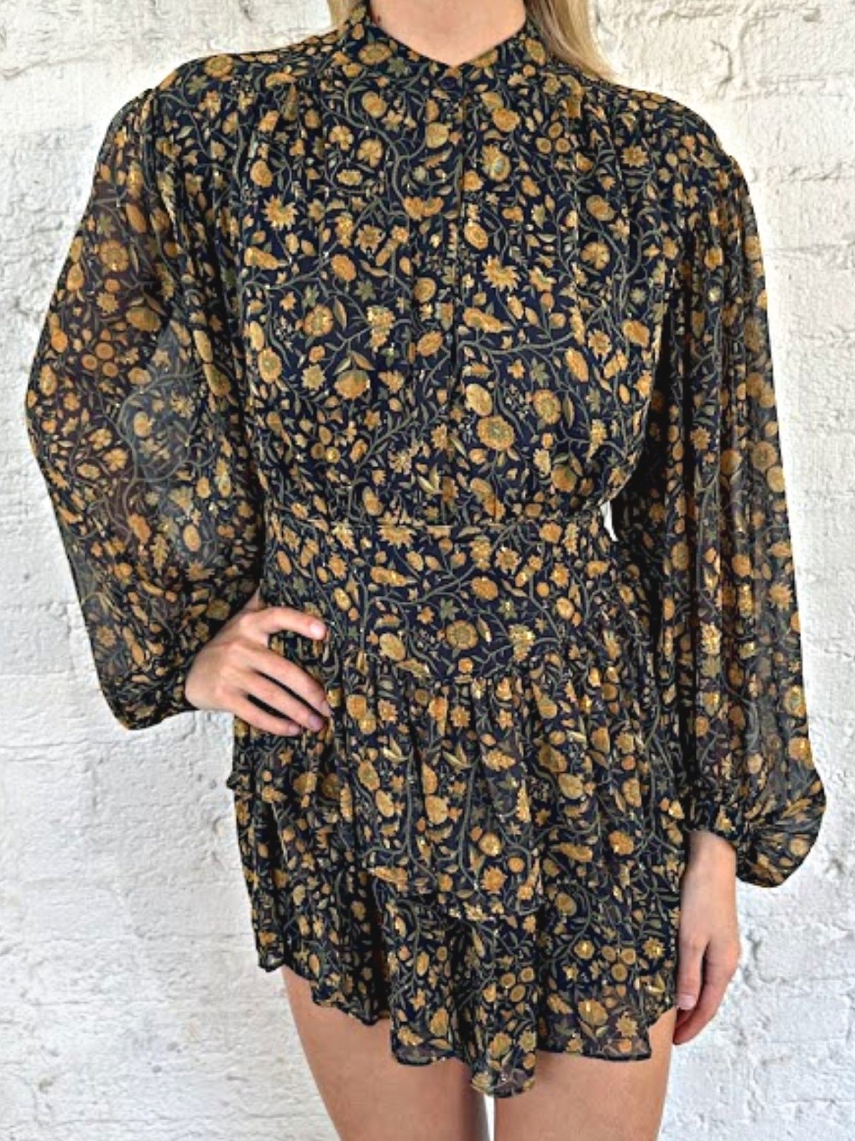 Brami Mini Dress in Dark Navy/Mustard