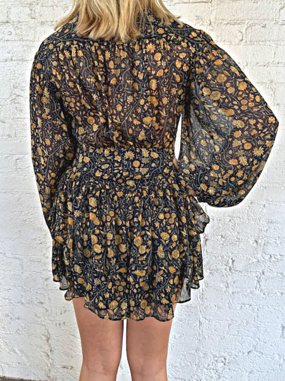 Brami Mini Dress in Dark Navy/Mustard