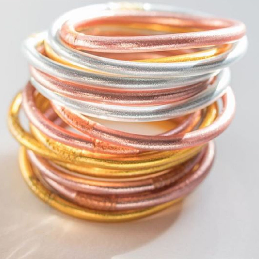 Budha Girl All Weather Bracelets Set of 9 Gold Size Medium