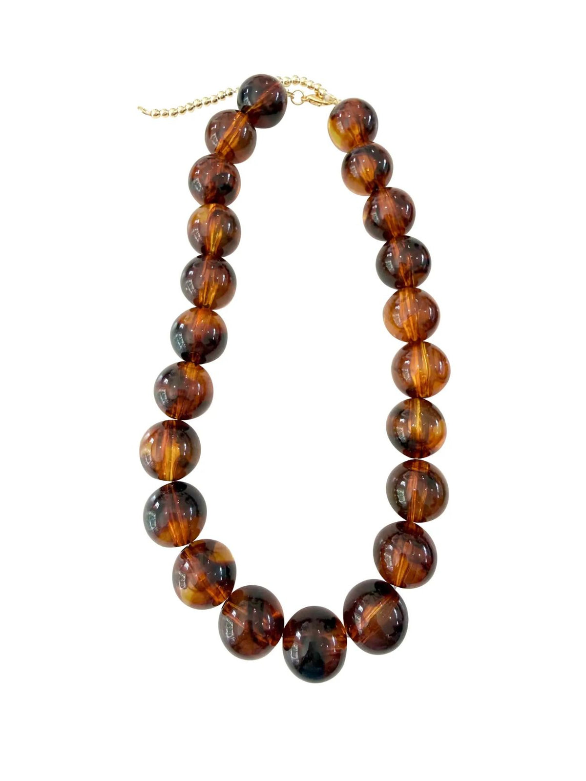 Carter Chunky Beaded Necklace in Dark Tortoise
