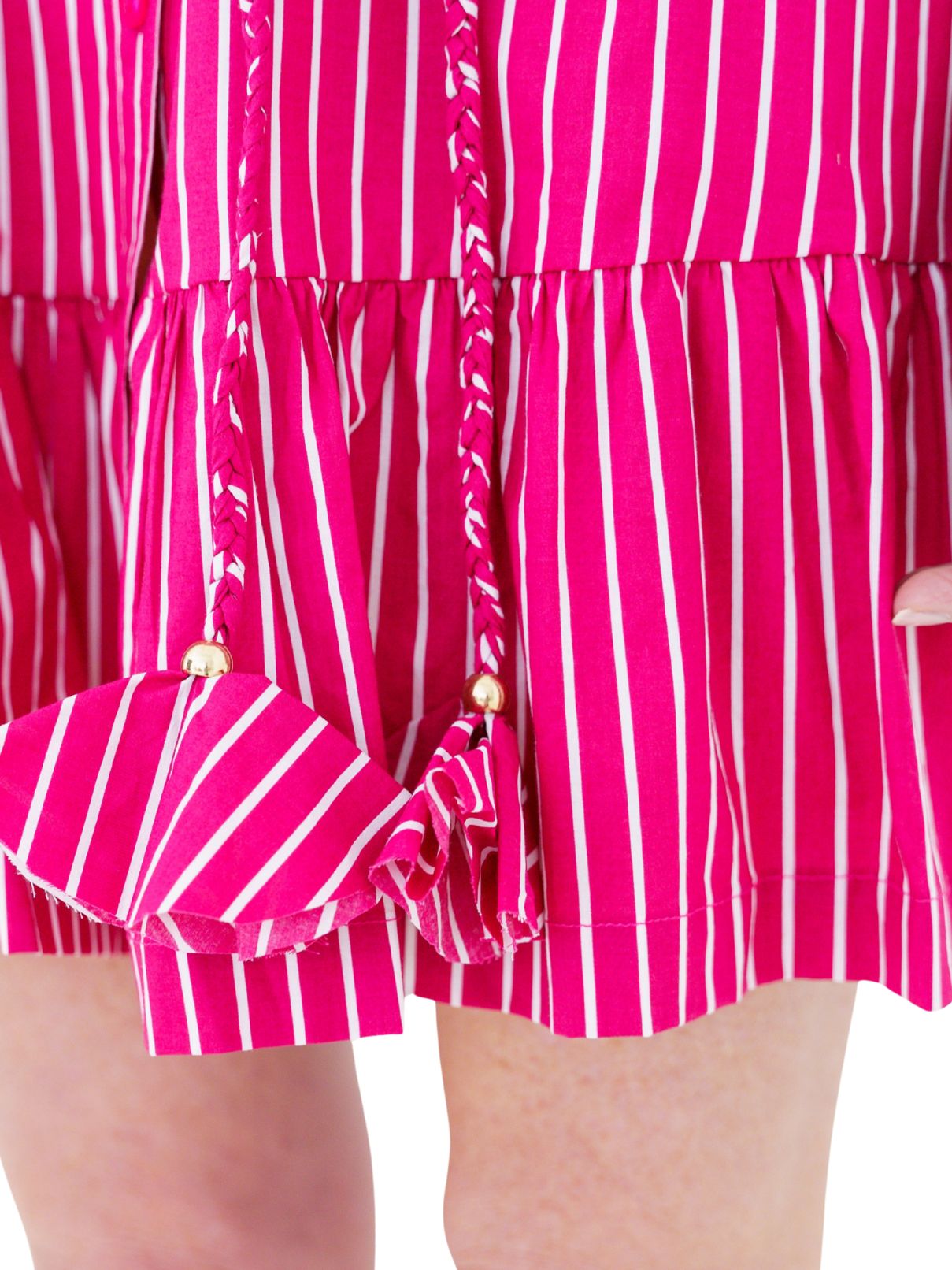 Caryn Lawn Dena Stripe Dress in Fuchsia