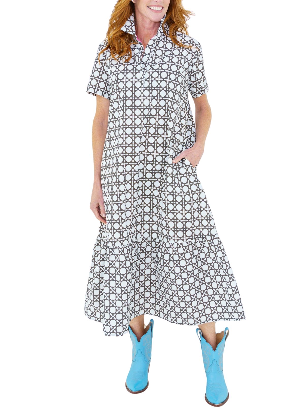 Caryn Lawn Maddie Basket Dress in Brown