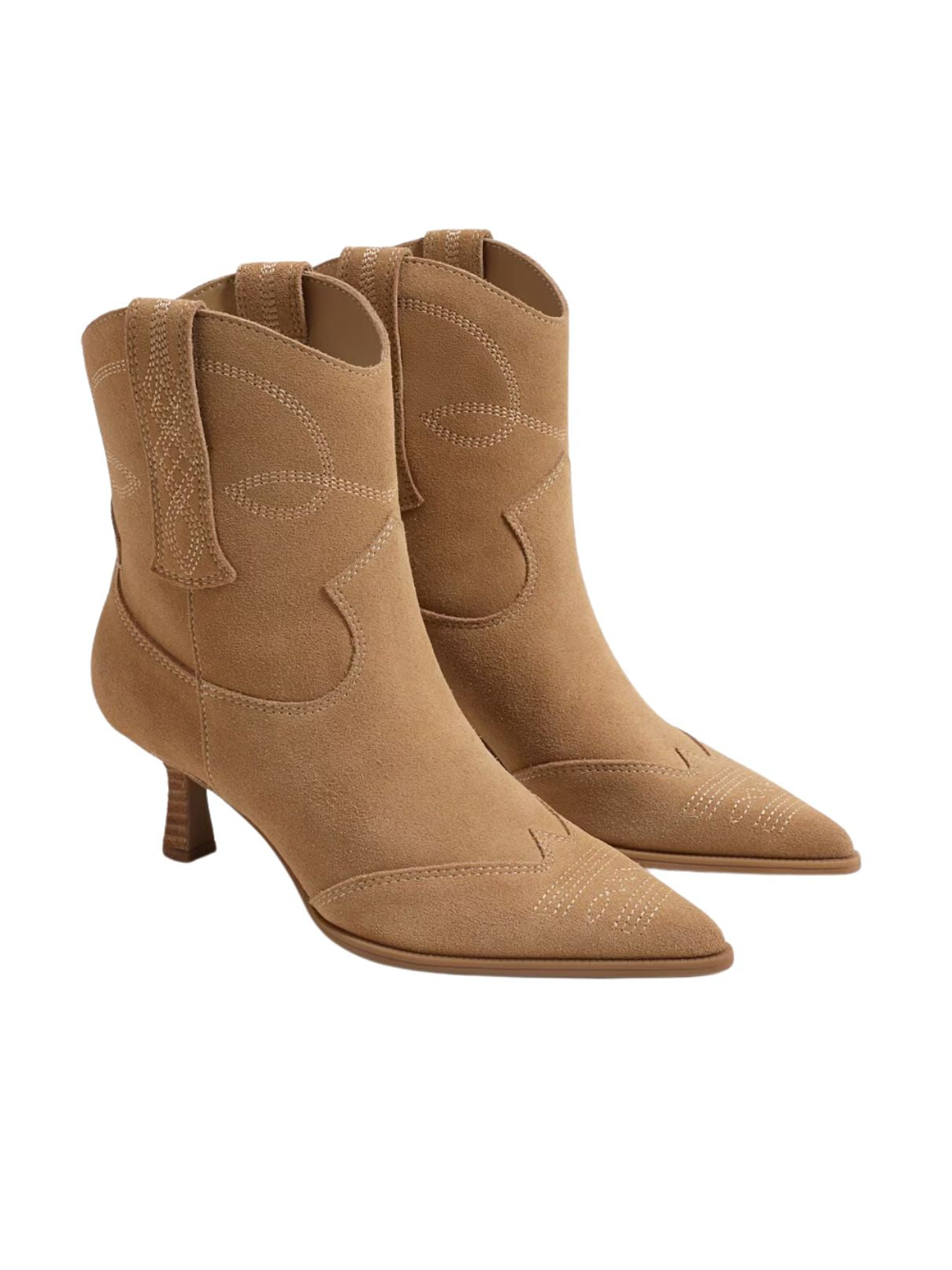 Circus by Sam Edelman Yolanda Suede Western Bootie in Golden Caramel
