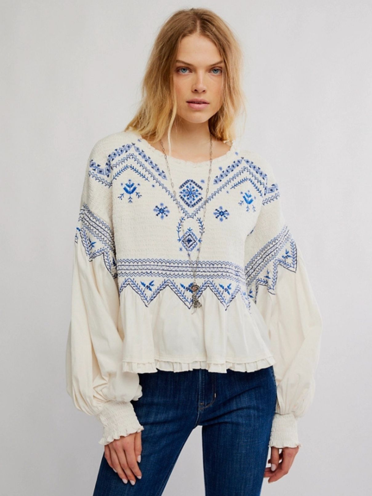 Cotton Island Holly Knit Top in Egg Nog