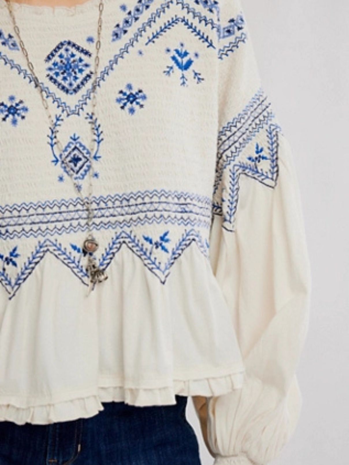 Cotton Island Holly Knit Top in Egg Nog