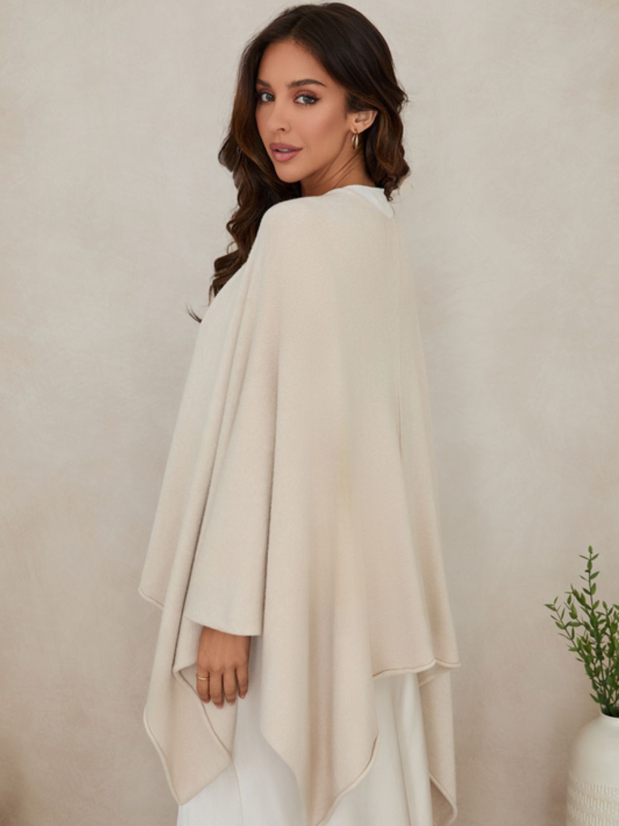 Cotton Island Knit Dolman Cardigan in Beige