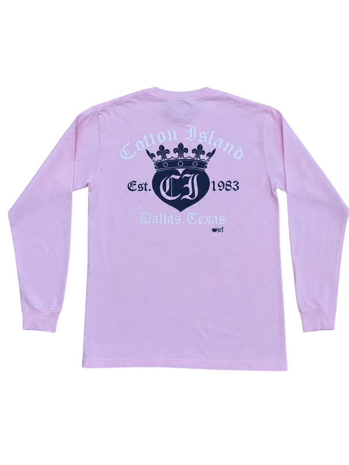 Cotton Island Long Sleeve Tee in Blossom with Navy/White