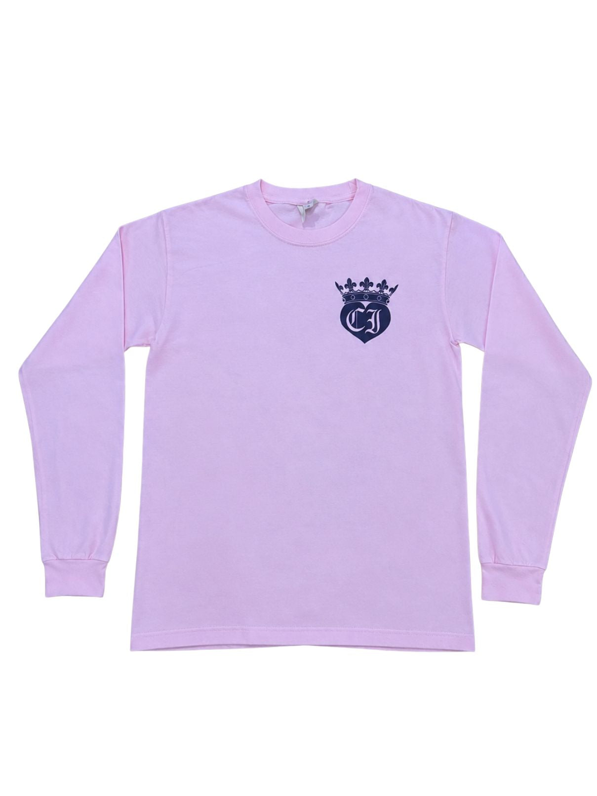 Cotton Island Long Sleeve Tee in Blossom with Navy/White