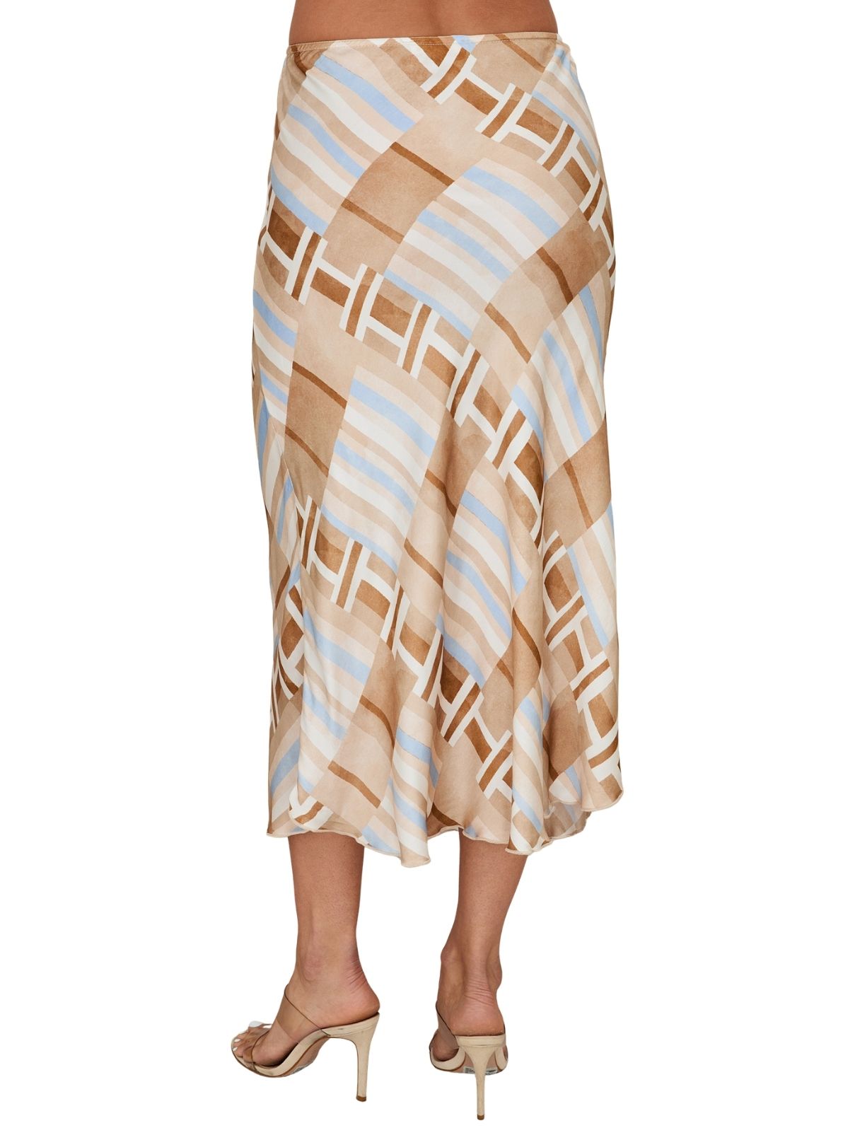 Cotton Island Prismatic Tile Silky Midi Skirt