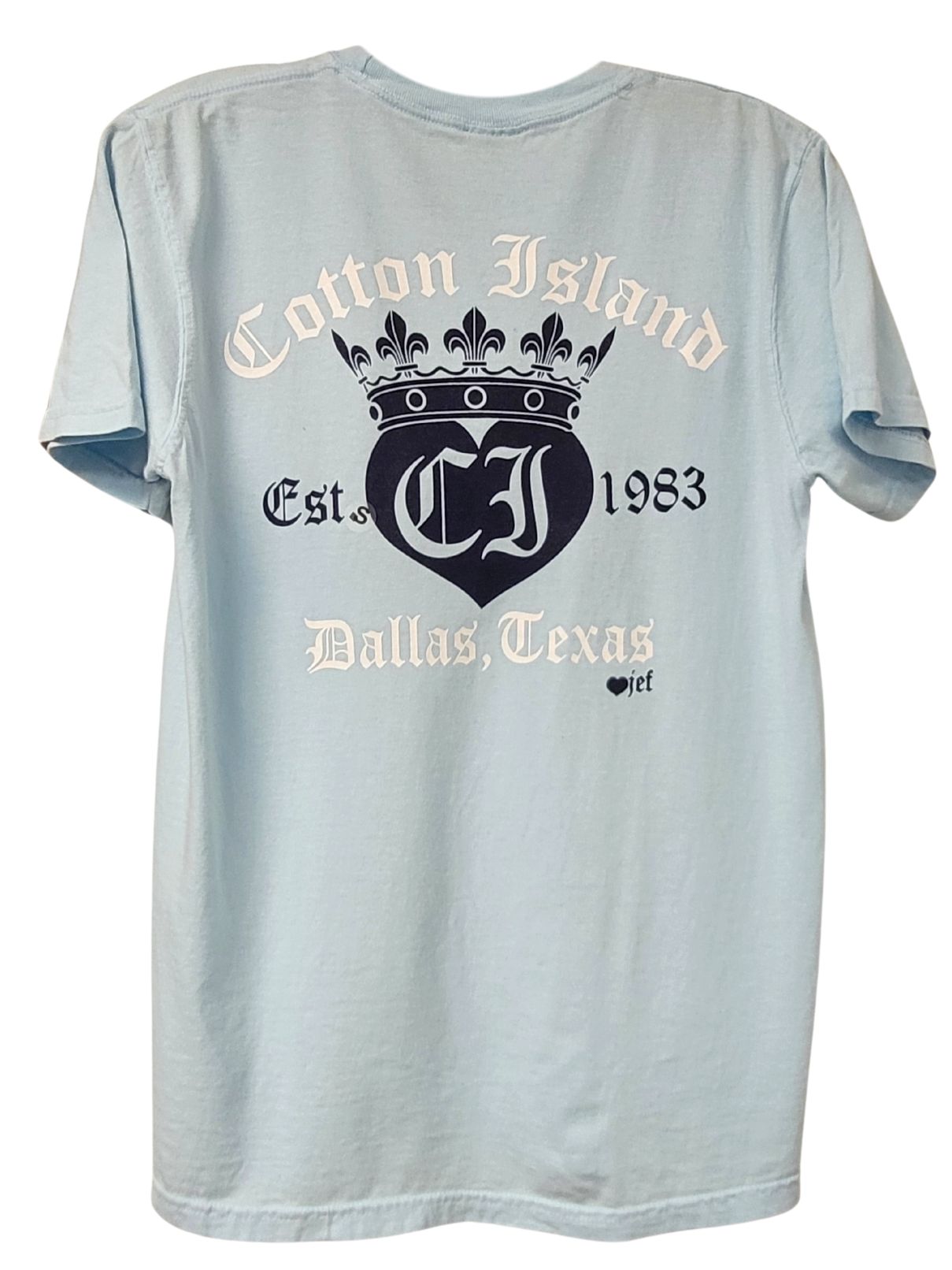 Cotton Island S/S Chambray Comfort Colors Tee with Navy/White