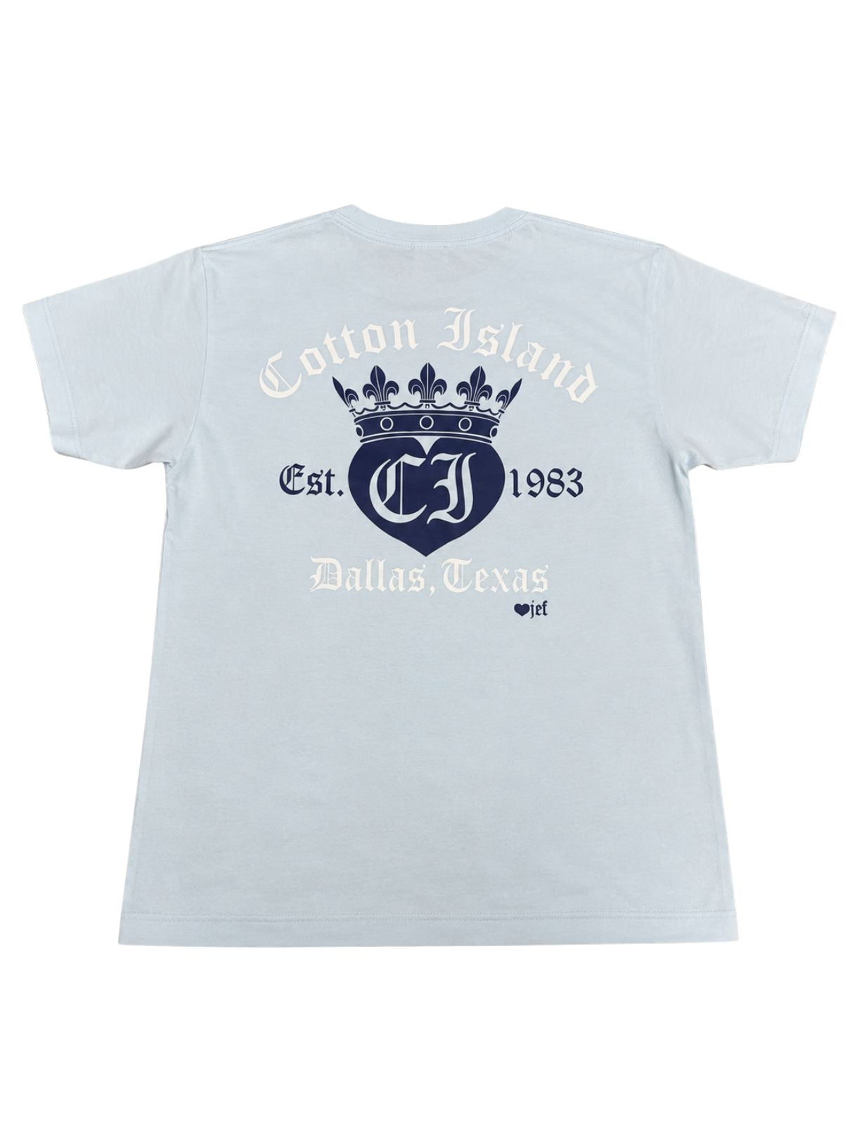 Cotton Island Tee in Chambray with Navy/White