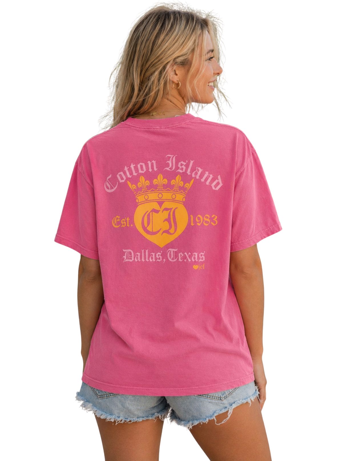 Cotton Island Tee in Crunchberry with Orange/Pink