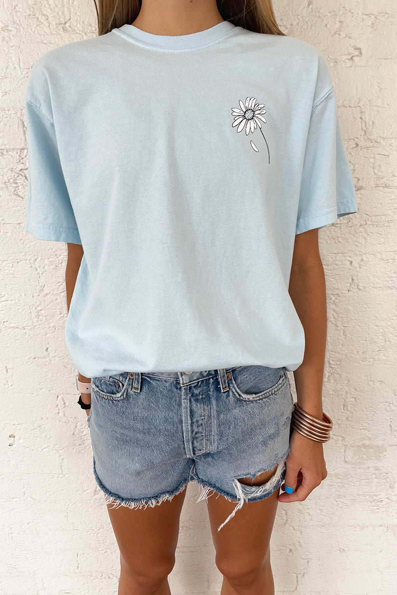 Cotton Island S/S Daisy Tee in Chambrey