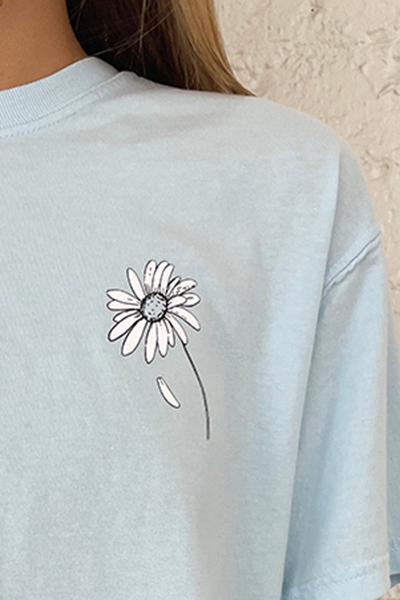 Cotton Island S/S Daisy Tee in Chambrey