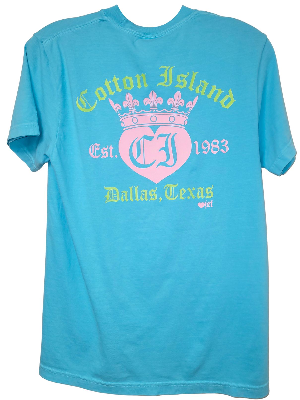 Cotton Island S/S Lagoon Comfort Colors with Pink/Lime