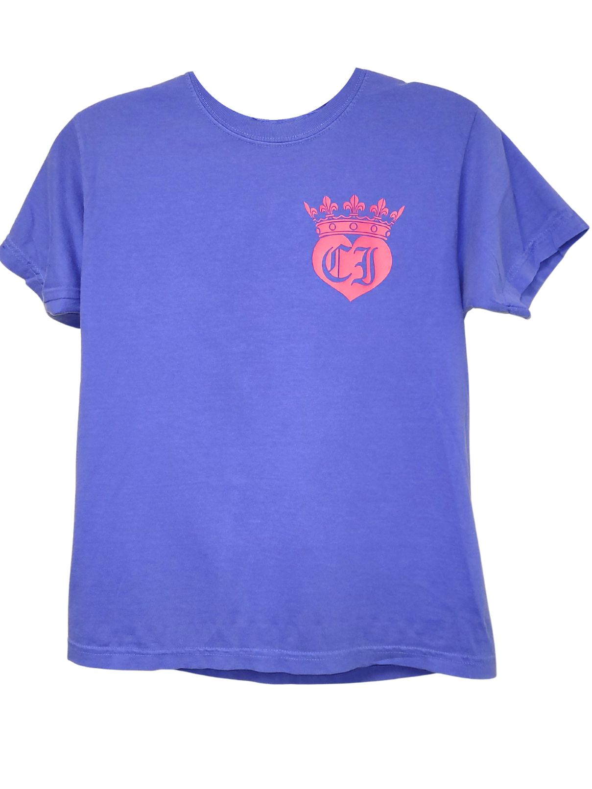 Cotton Island S/S Mystic Blue Comfort Colors with Hot Pink/White