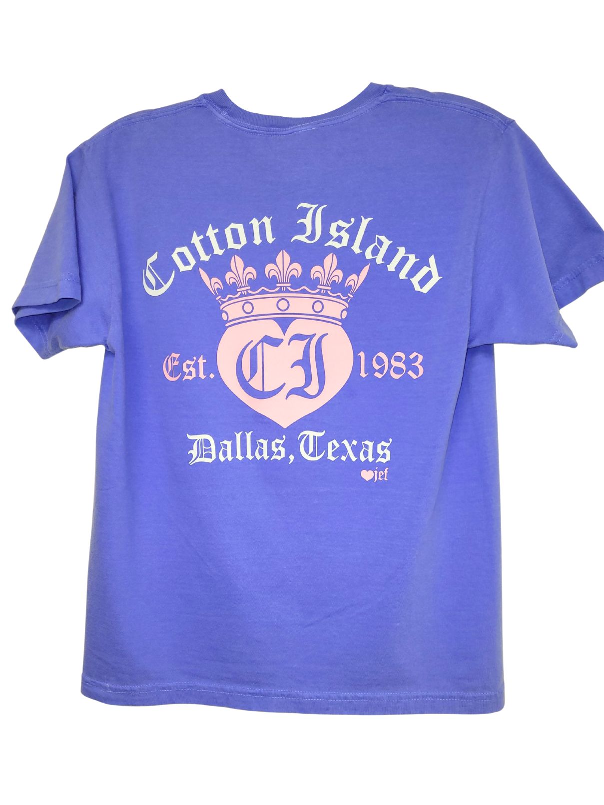 Cotton Island S/S Periwinkle Comfort Colors with Pink/White