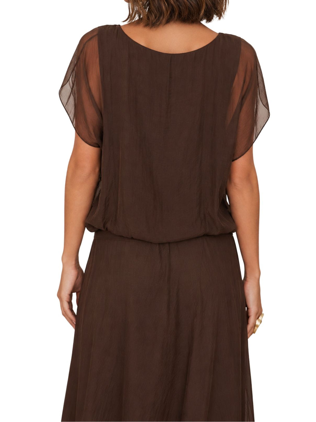 Cotton Island Silk Top in Chocolate