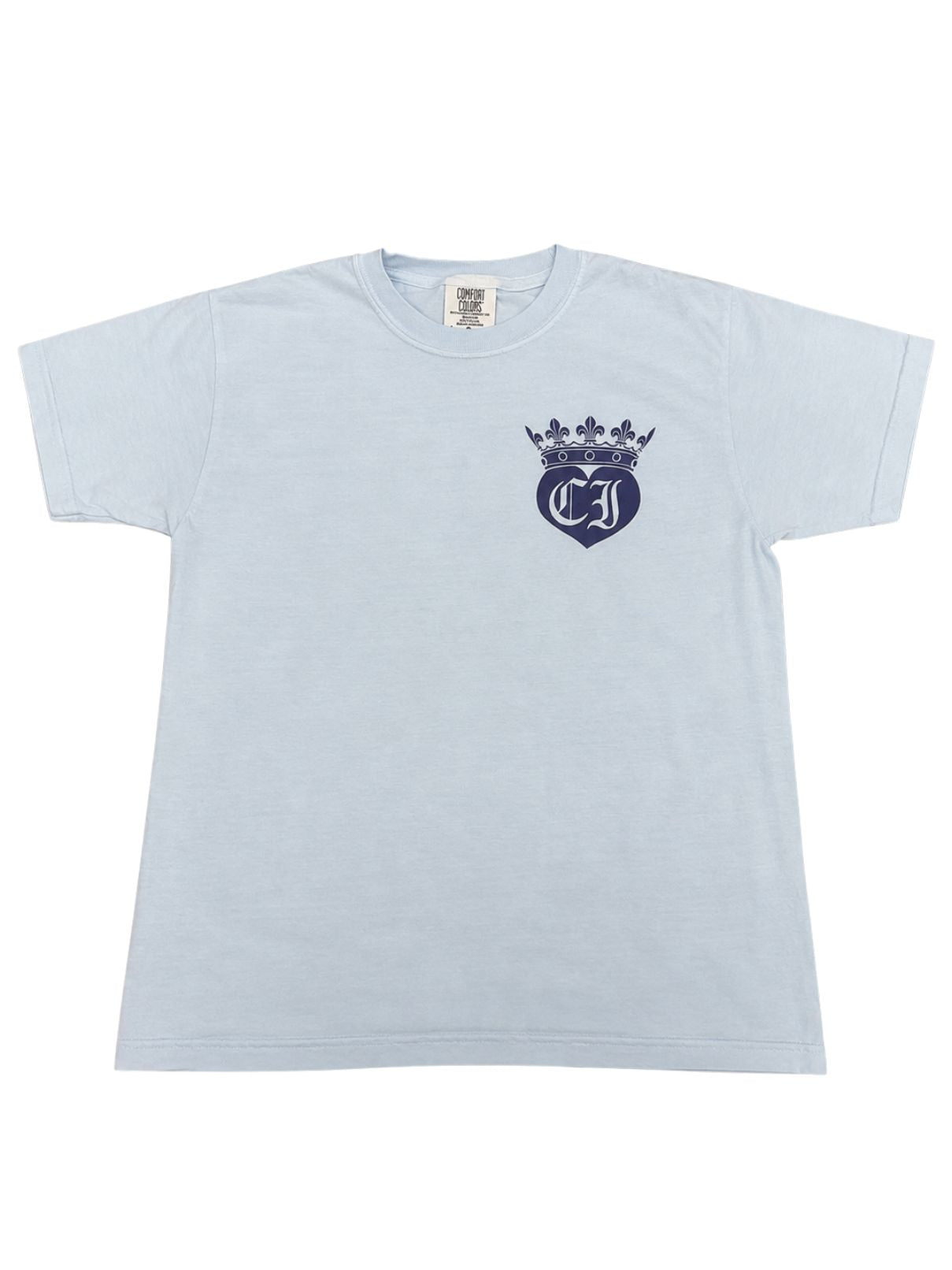 Cotton Island Tee in Chambray with Navy/White