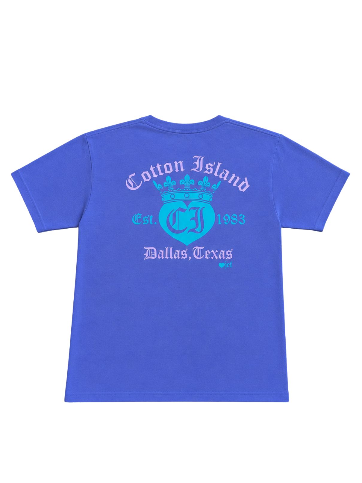 Cotton Island Tee in Violet with Turquoise/Lavender Orchid