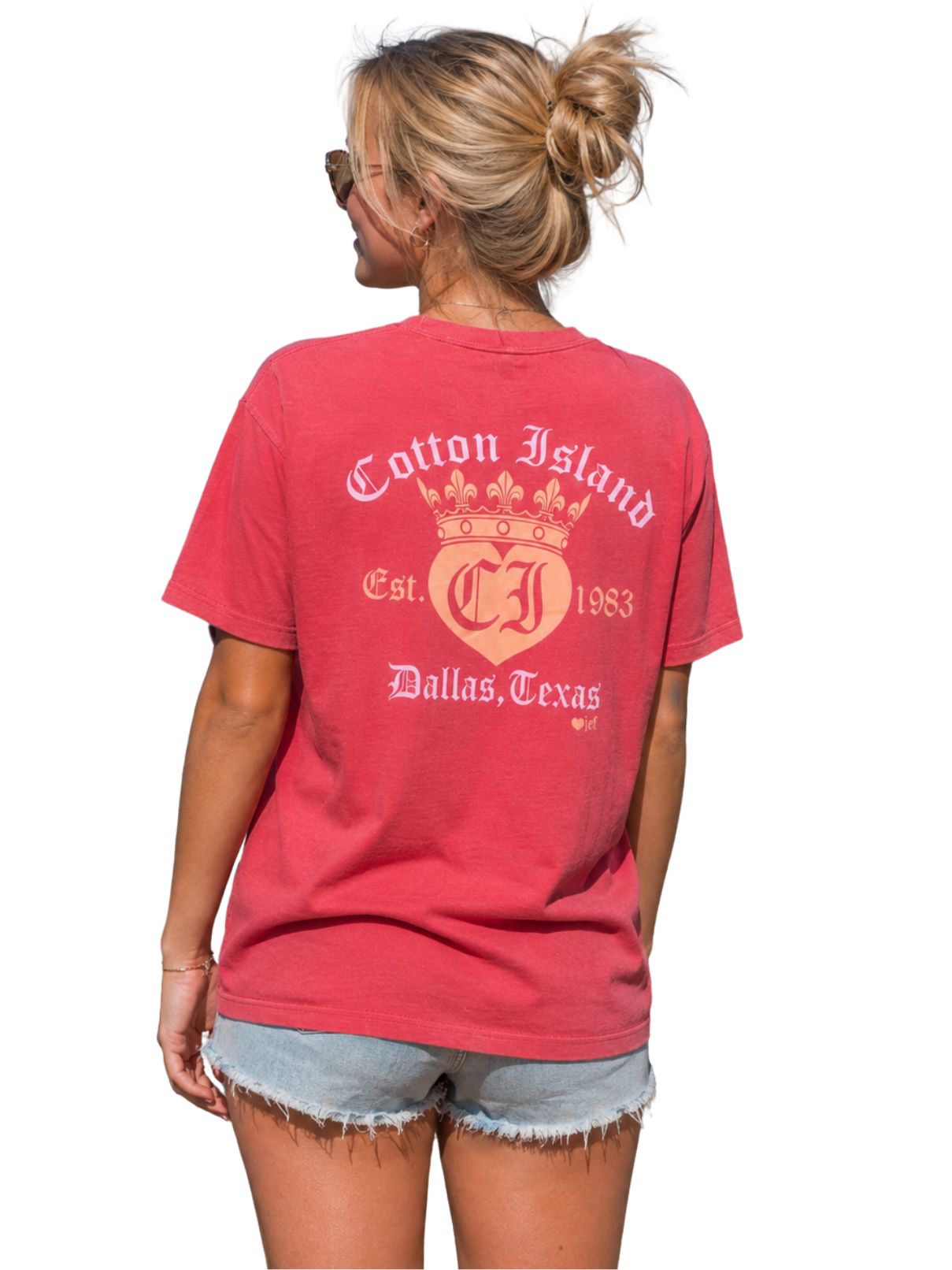 Cotton Island Tee in Watermelon with Peach/Pink