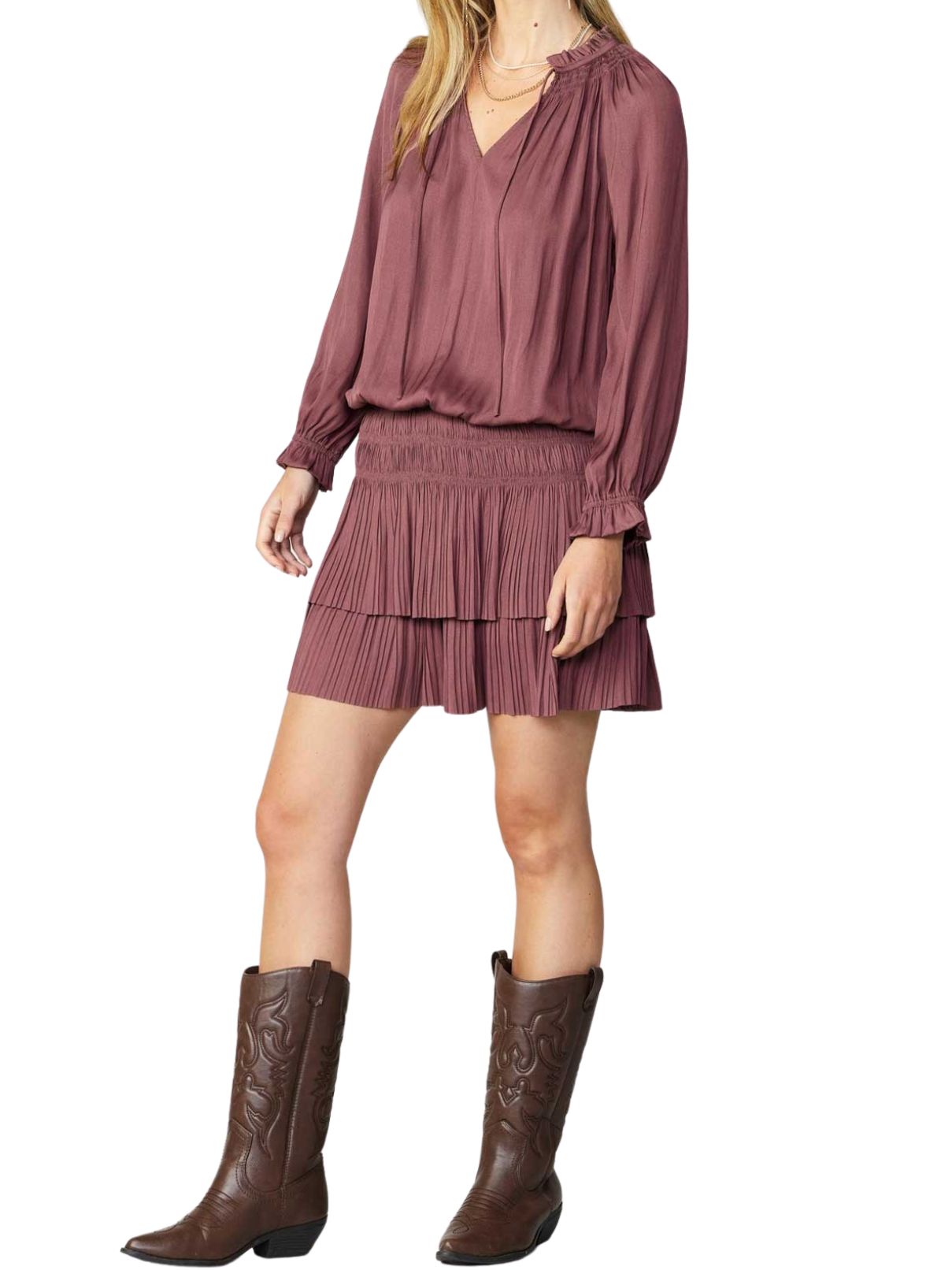 Current Air Pleated L/S Mini in Rose