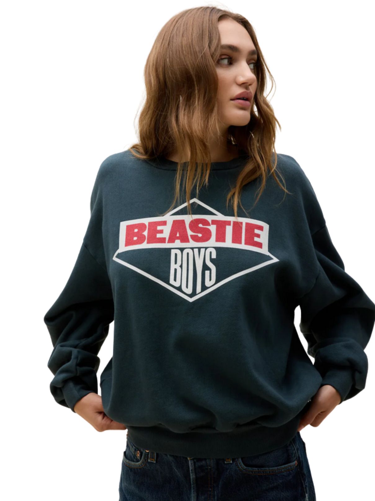 DAYDREAMER Beastie Boys Logo Oversized Sweatshirt in Vintage Black