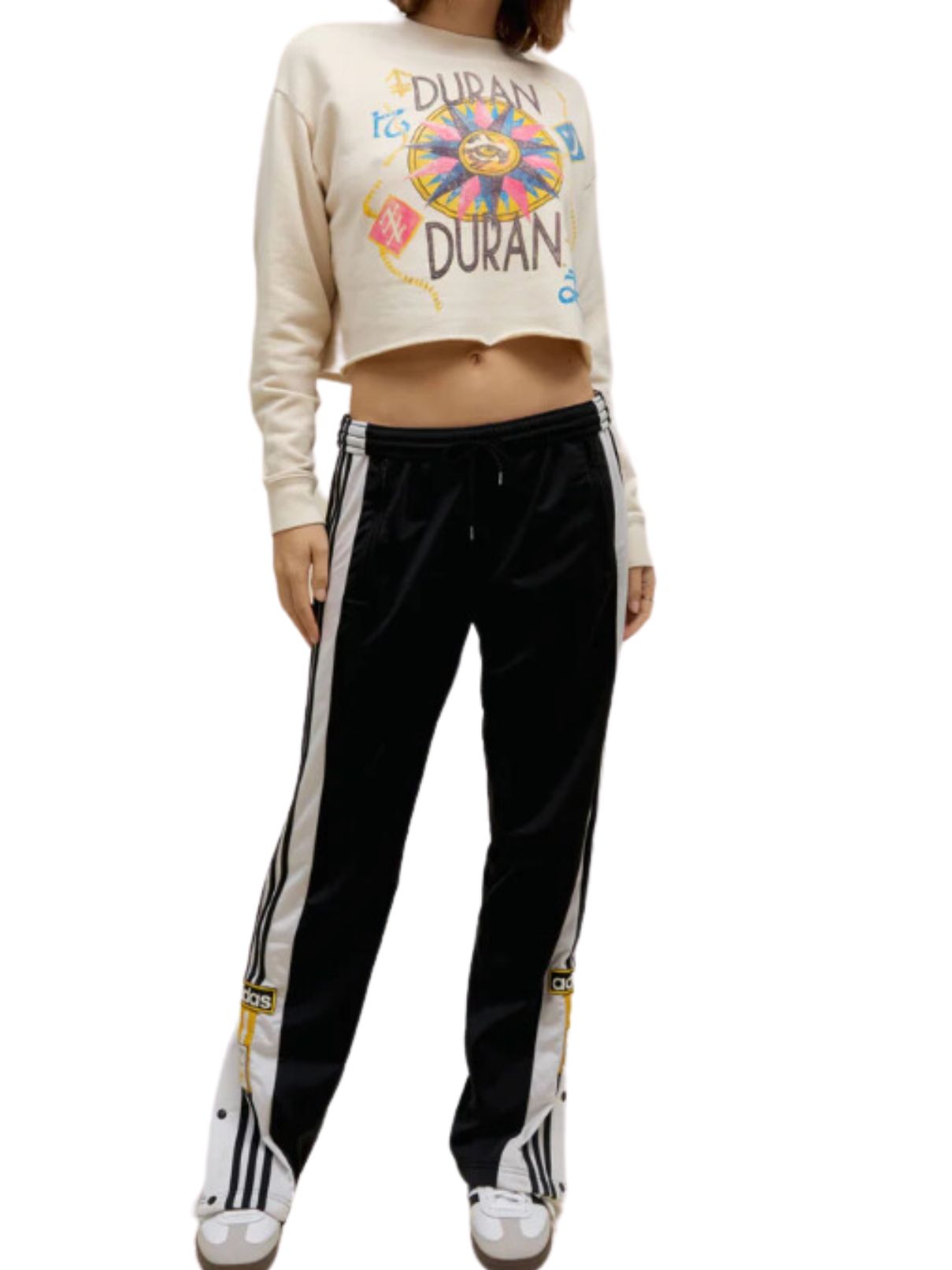 DAYDREAMER Duran Duran USA Tour1984 Cropped Sweatshirt in Dirty White