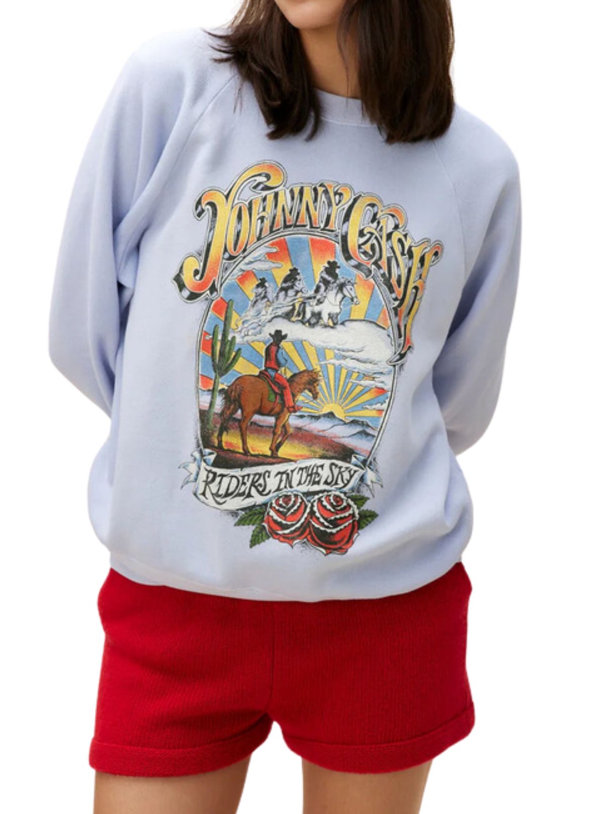 DAYDREAMER Johnny Cash Ghost Riders Sweatshirt in Lavender Sky