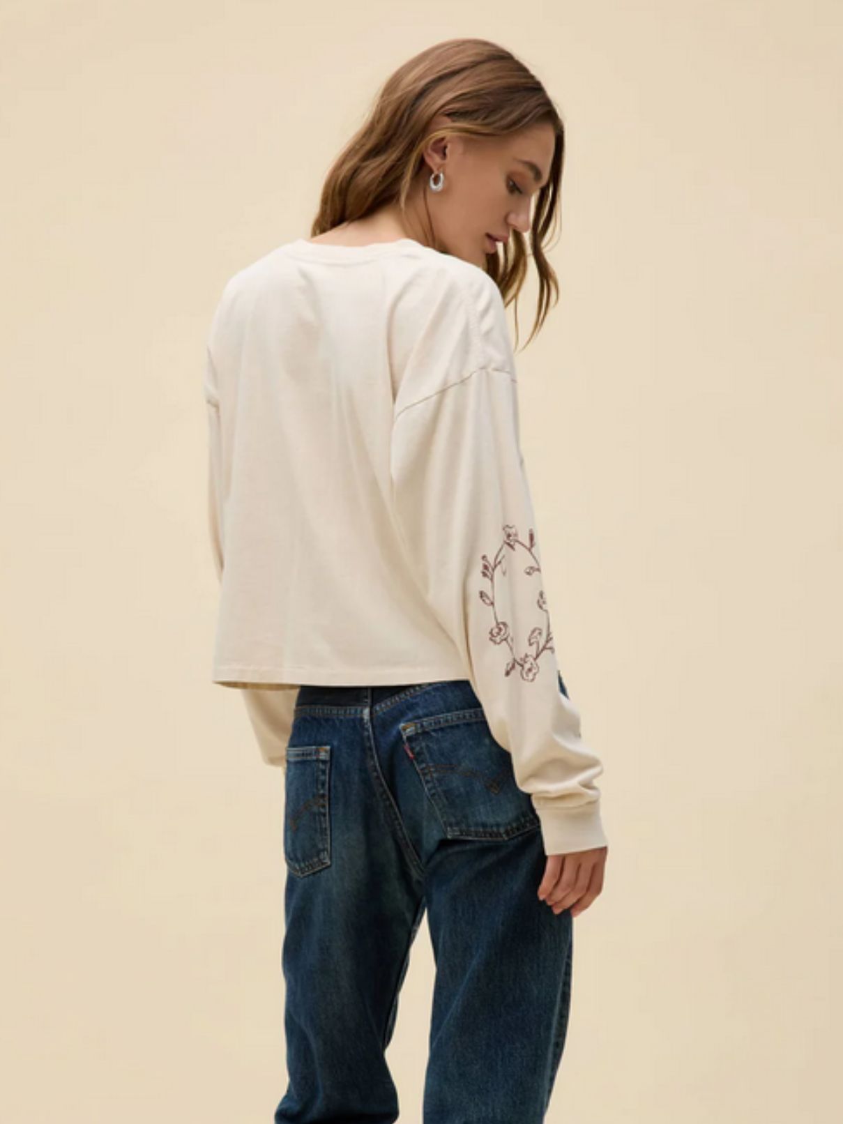 DAYDREAMER Johnny Cash Walk The Line Meet & Greet L/S in Dirty Vintage White