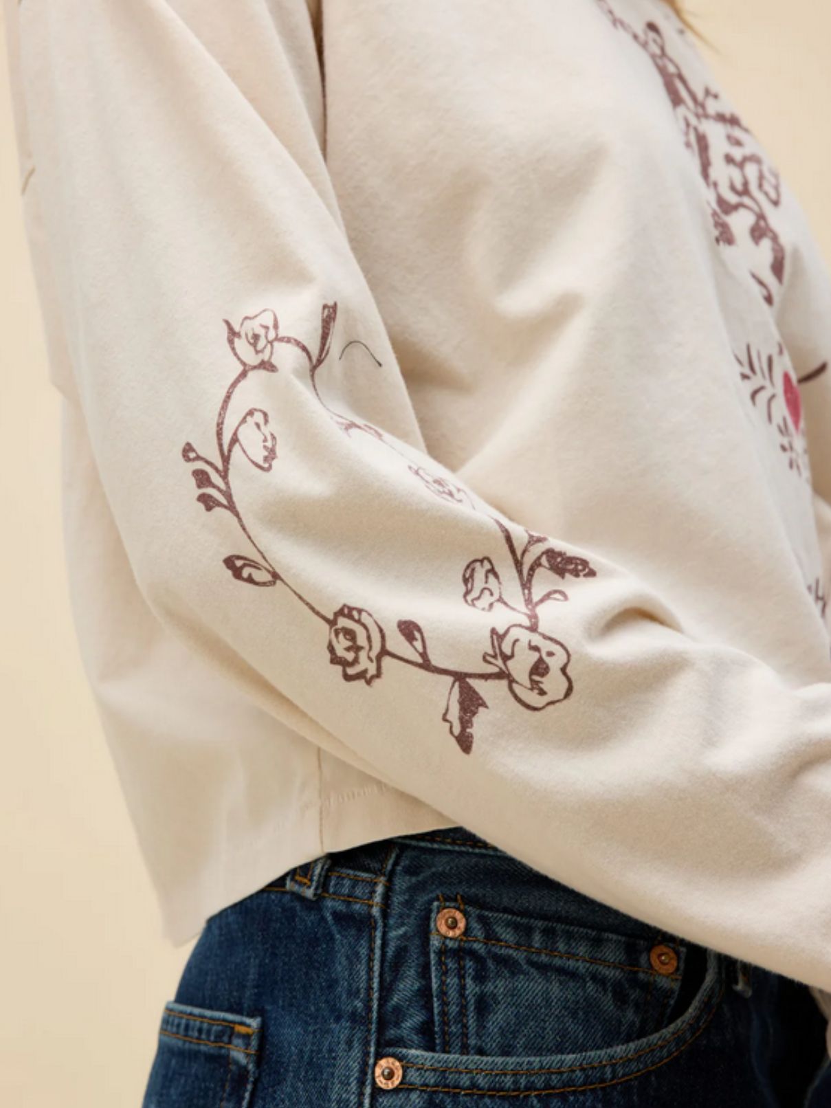 DAYDREAMER Johnny Cash Walk The Line Meet & Greet L/S in Dirty Vintage White