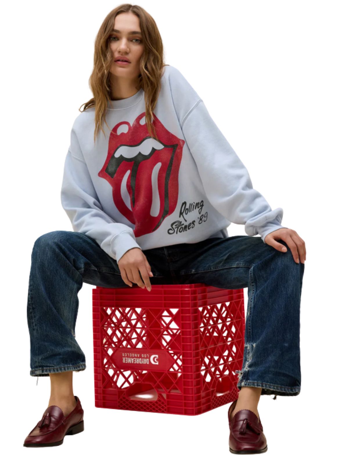 DAYDREAMER Rolling Stones Big Tongue '89 Oversized Sweatshirt