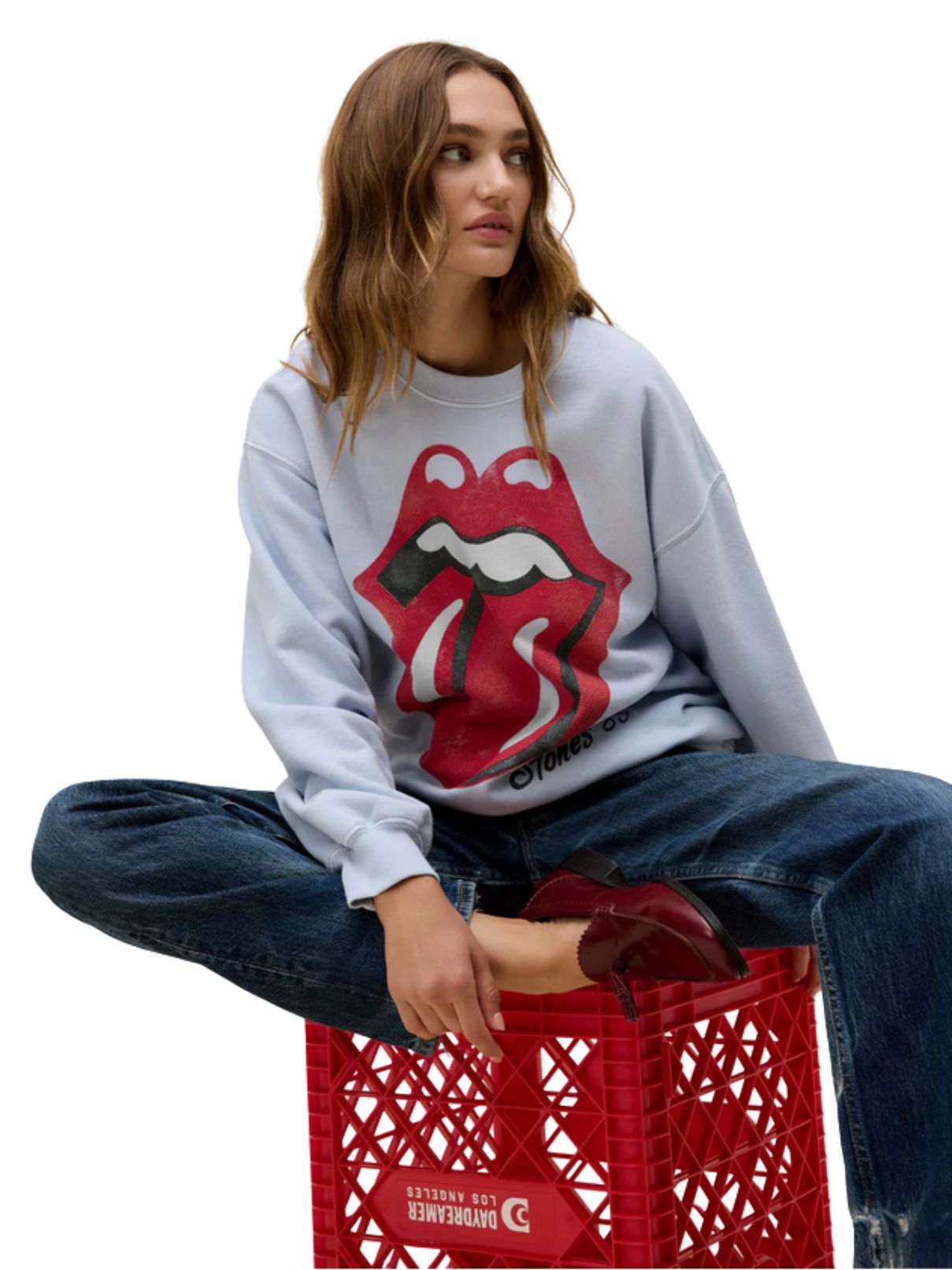 DAYDREAMER Rolling Stones Big Tongue '89 Oversized Sweatshirt