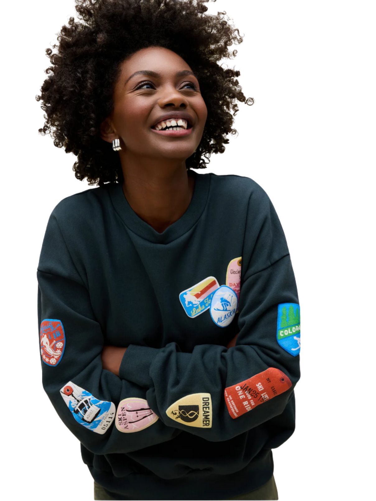 DAYDREAMER Ski Patch & Pass Collector Oversized Sweatshirt